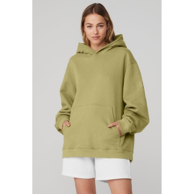 Alo Yoga Renown Heavy Weight Hoodie Damen Wasabi | QBFXLT615