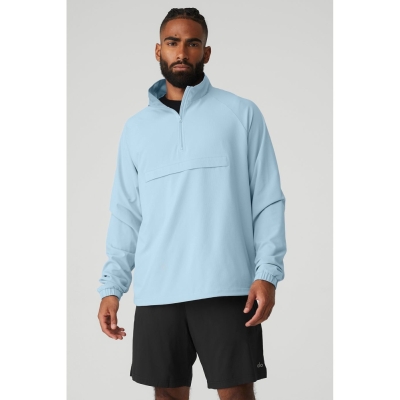 Alo Yoga Ripstop 1/4 Zip On-Set Jacke Herren Blau | XNMIWB302