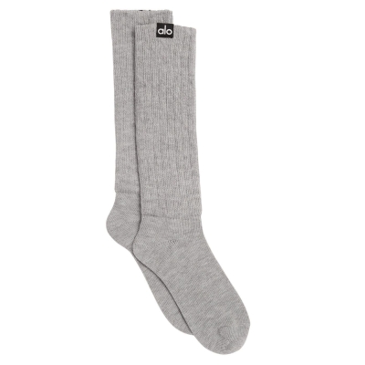 Alo Yoga Scrunch Socken Damen Grau | MNAPUO205