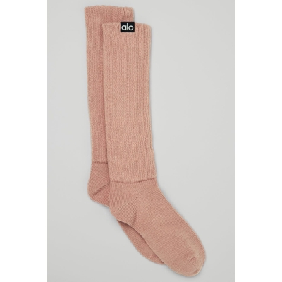 Alo Yoga Scrunch Socken Damen Rosa Grau | AUBKQX320