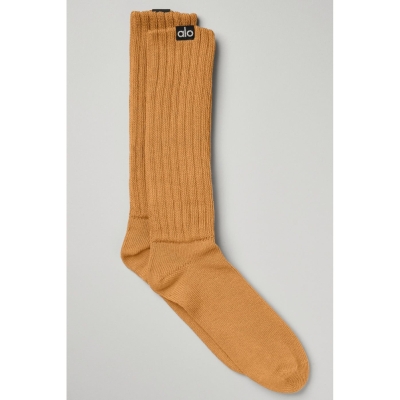 Alo Yoga Scrunch Socken Damen Toffee | UNWYBL286