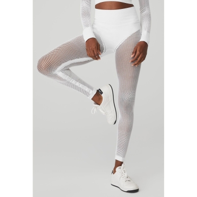 Alo Yoga Seamless High-Taille 7/8 Limitless Open Air Leggings Damen Weiß | MRDYEJ305