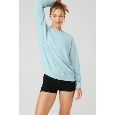 Alo Yoga Soho Pullover Damen Blau | QXCSFE308