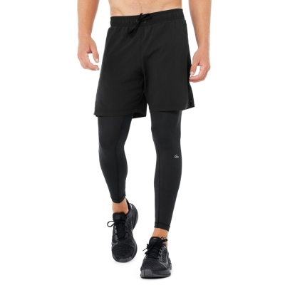 Alo Yoga Stabilität 2-In-1 Hose Herren Schwarz | UKFITC980