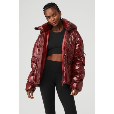 Alo Yoga Stunner Puffer Jacke Damen Rot | IMQBTV906