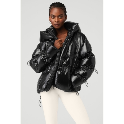 Alo Yoga Stunner Puffer Jacke Damen Schwarz | BJVYAM941