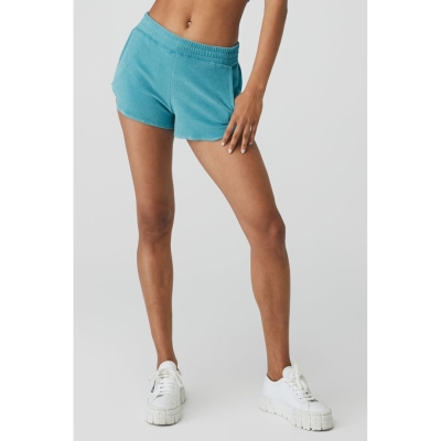 Alo Yoga Terry High-Taille Beachside Kurze Hose Damen Blau | ZCUEQI260