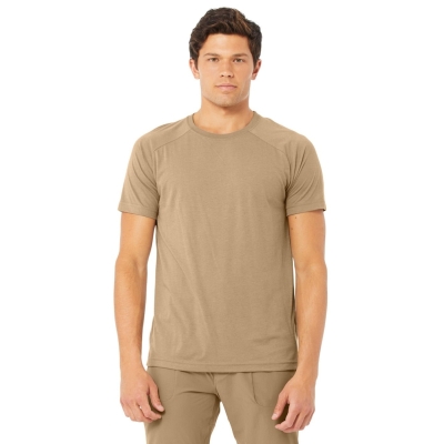 Alo Yoga The Triumph Crew Neck Tee Short Sleeve Herren Braun | HRLZSB491