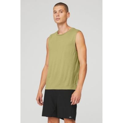 Alo Yoga The Triumph Muscle Muskelshirt Herren Wasabi | NXLBHU839