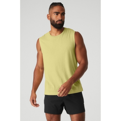 Alo Yoga The Triumph Muscle Muskelshirt Herren Grau Gelb | YGOZNK405