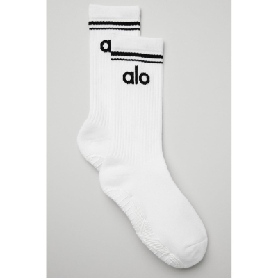 Alo Yoga Throwback Barre Socken Damen Weiß Schwarz | ZTHAEK370