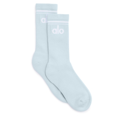 Alo Yoga Throwback Socken Damen Blau Weiß | SNRAFJ320