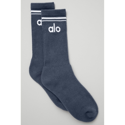 Alo Yoga Throwback Socken Damen Grau Weiß | OEXWZP517