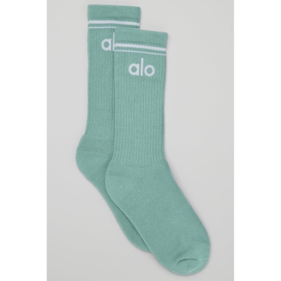 Alo Yoga Throwback Socken Damen Hellblau Weiß | UJMXRQ768