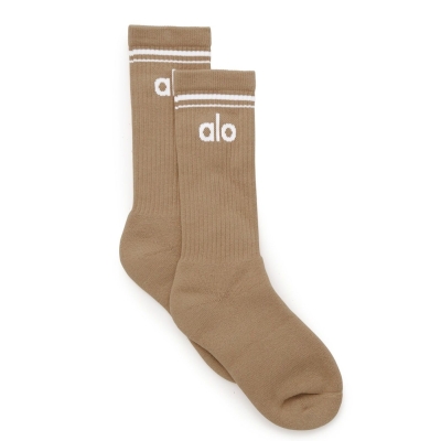 Alo Yoga Throwback Socken Herren Braun Weiß | NJDOVB637