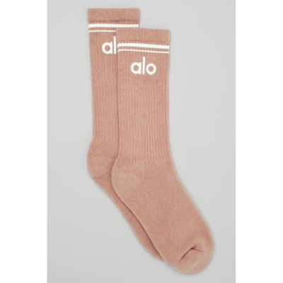 Alo Yoga Throwback Socken Herren Rosa Grau Weiß | CBHGWN681