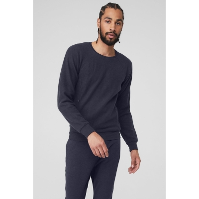 Alo Yoga Triumph Crew Neck Sweatshirt Oberbekleidung Herren Navy | OBDYWL918