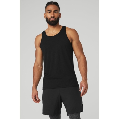 Alo Yoga Triumph Muskelshirt Herren Schwarz | PGCKQM253