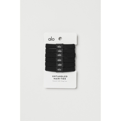 Alo Yoga Untangled Hair Tie 6-Pack Haargummi Damen Schwarz | JZFWKY369