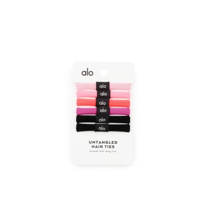 Alo Yoga Untangled Hair Tie 6-Pack Haargummi Damen Rosa | SOZKFN235