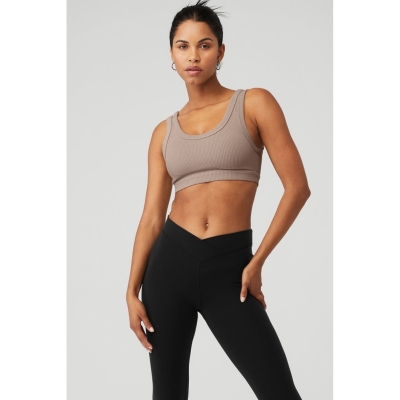 Alo Yoga Wellness BHs Damen Grau Braun | ZVKOEN310