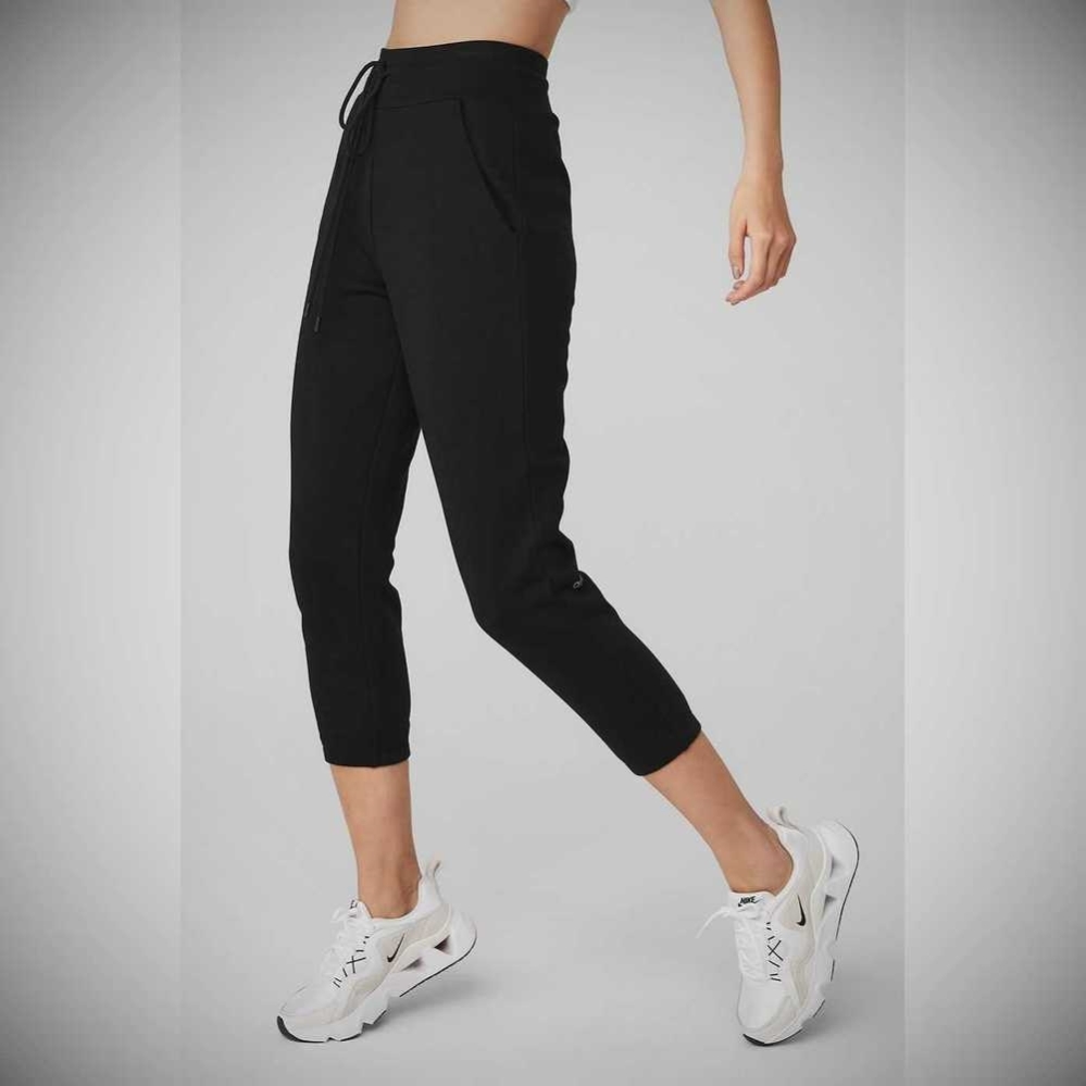 Alo Yoga 7/8 Easy Sweathose Damen Schwarz | SQKGEH097