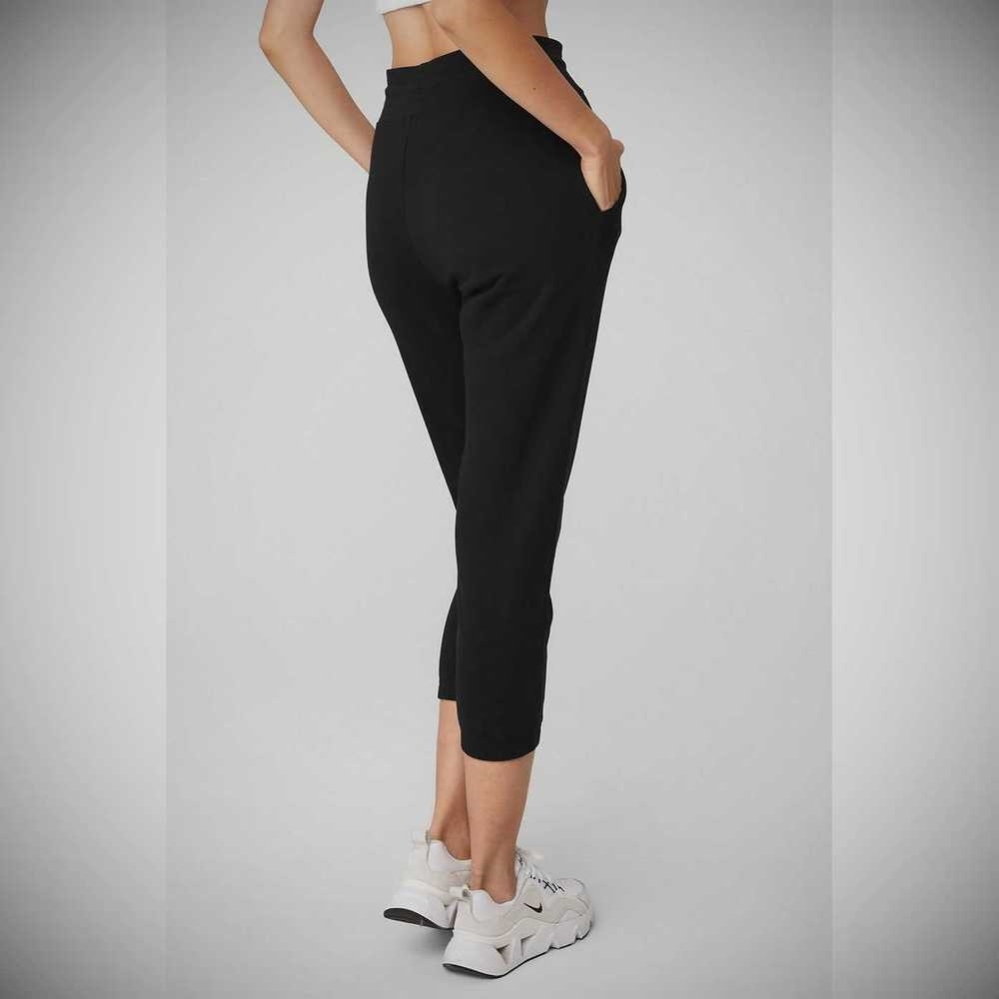 Alo Yoga 7/8 Easy Sweathose Damen Schwarz | SQKGEH097