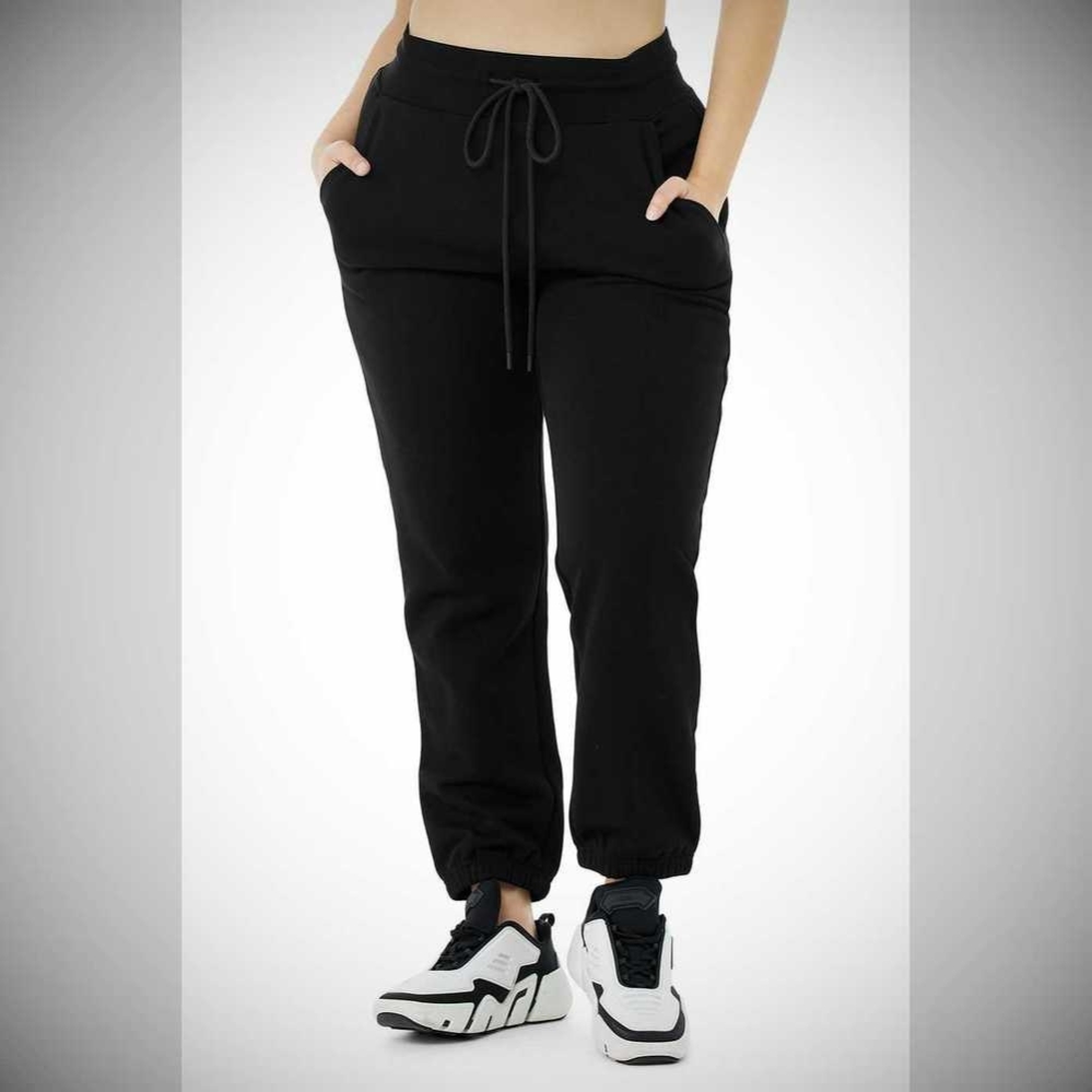 Alo Yoga 7/8 Easy Sweathose Damen Schwarz | SQKGEH097