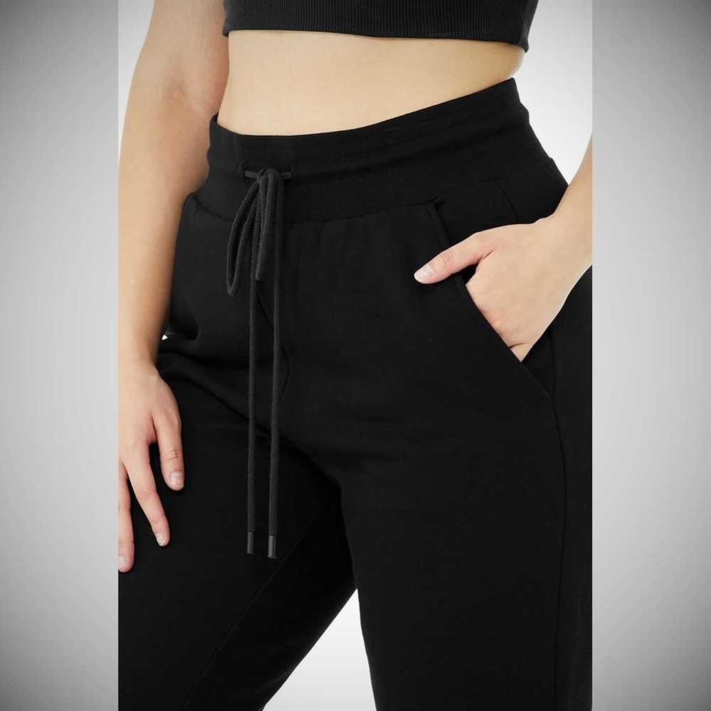 Alo Yoga 7/8 Easy Sweathose Damen Schwarz | SQKGEH097