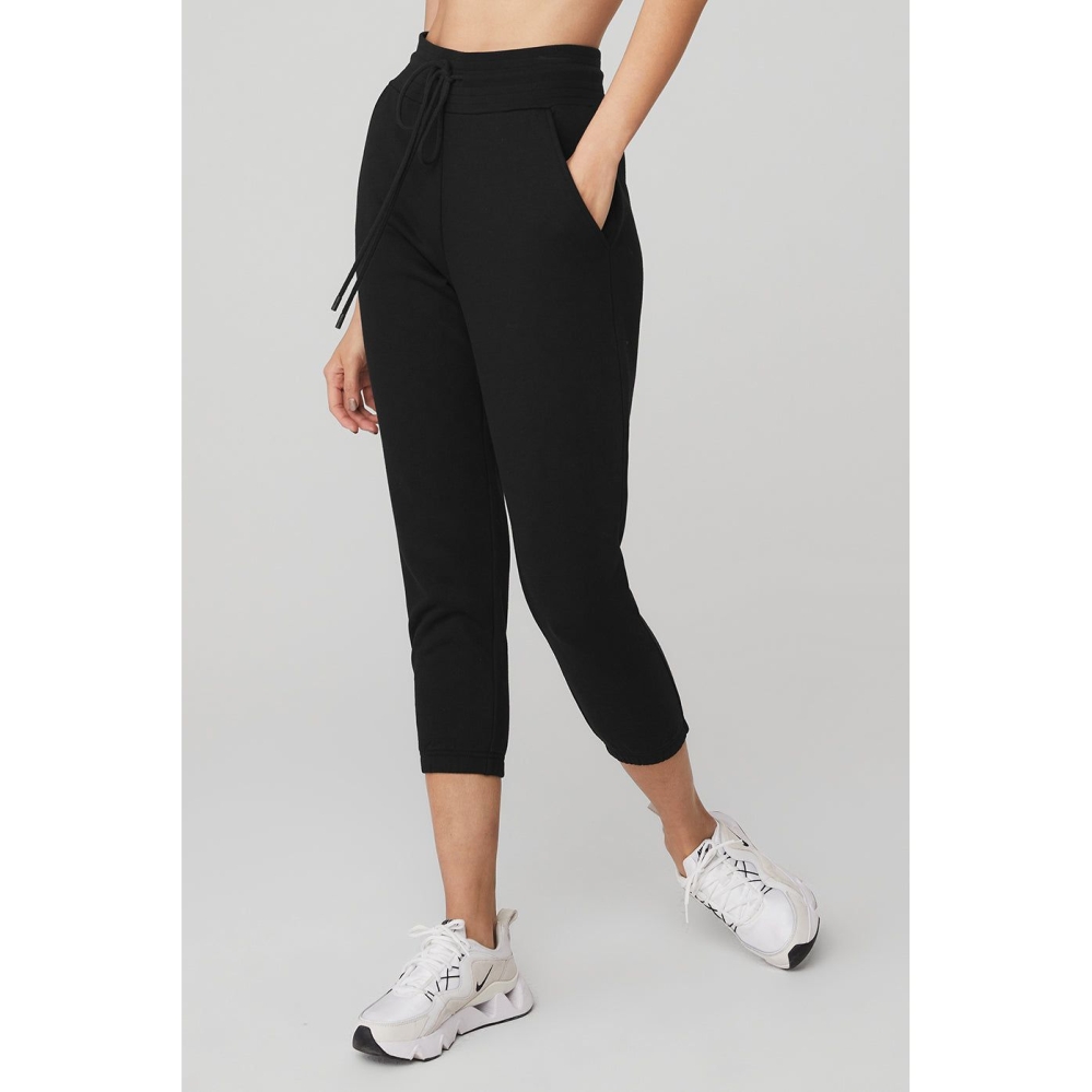 Alo Yoga 7/8 Easy Sweathose Damen Schwarz | SQKGEH097