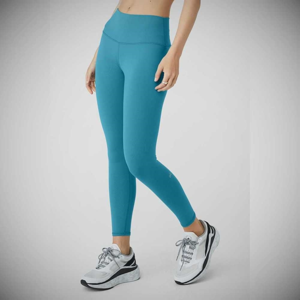 Alo Yoga 7/8 High-Taille Airbrush Leggings Damen Blau | BJSNTM039