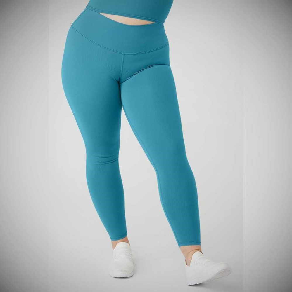 Alo Yoga 7/8 High-Taille Airbrush Leggings Damen Blau | BJSNTM039