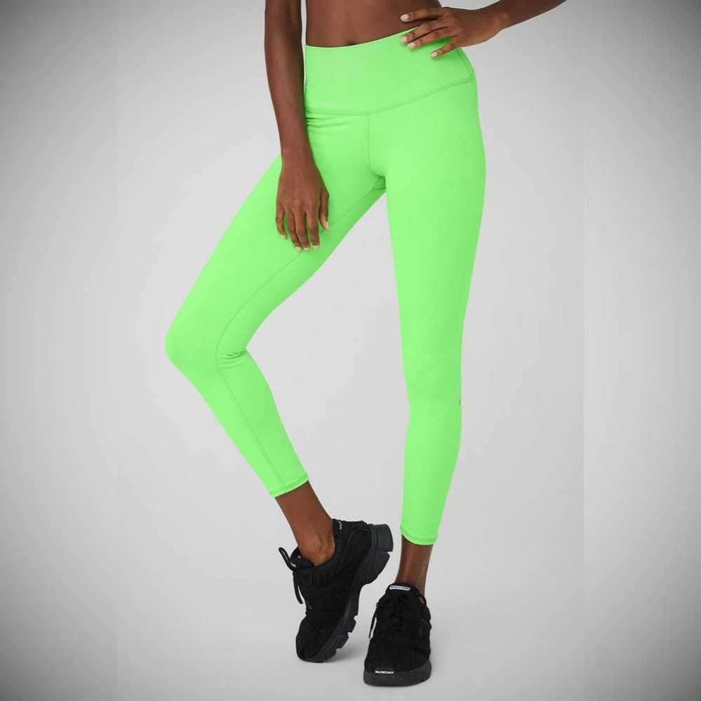 Alo Yoga 7/8 High-Taille Airbrush Leggings Damen Grün | EZGQDV703