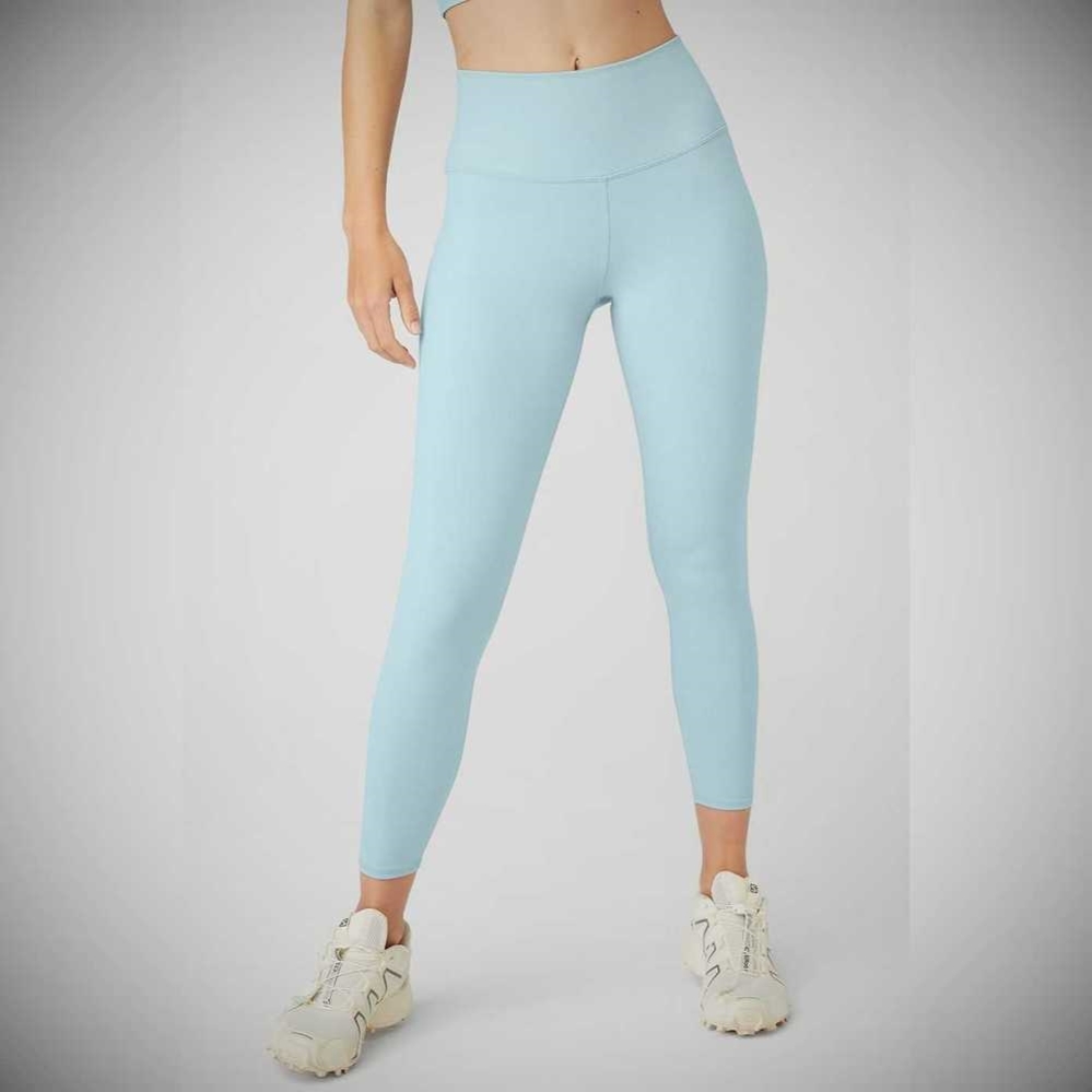 Alo Yoga 7/8 High-Taille Airbrush Leggings Damen Blau | FLJQKZ438