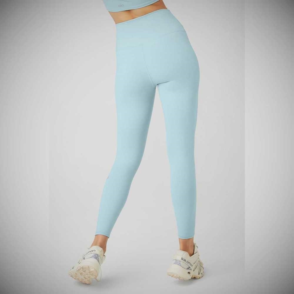 Alo Yoga 7/8 High-Taille Airbrush Leggings Damen Blau | FLJQKZ438