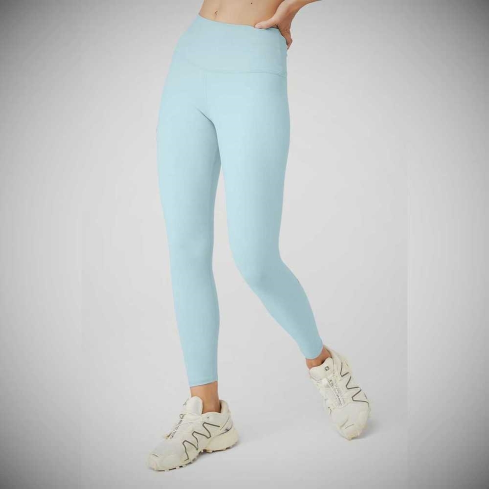 Alo Yoga 7/8 High-Taille Airbrush Leggings Damen Blau | FLJQKZ438