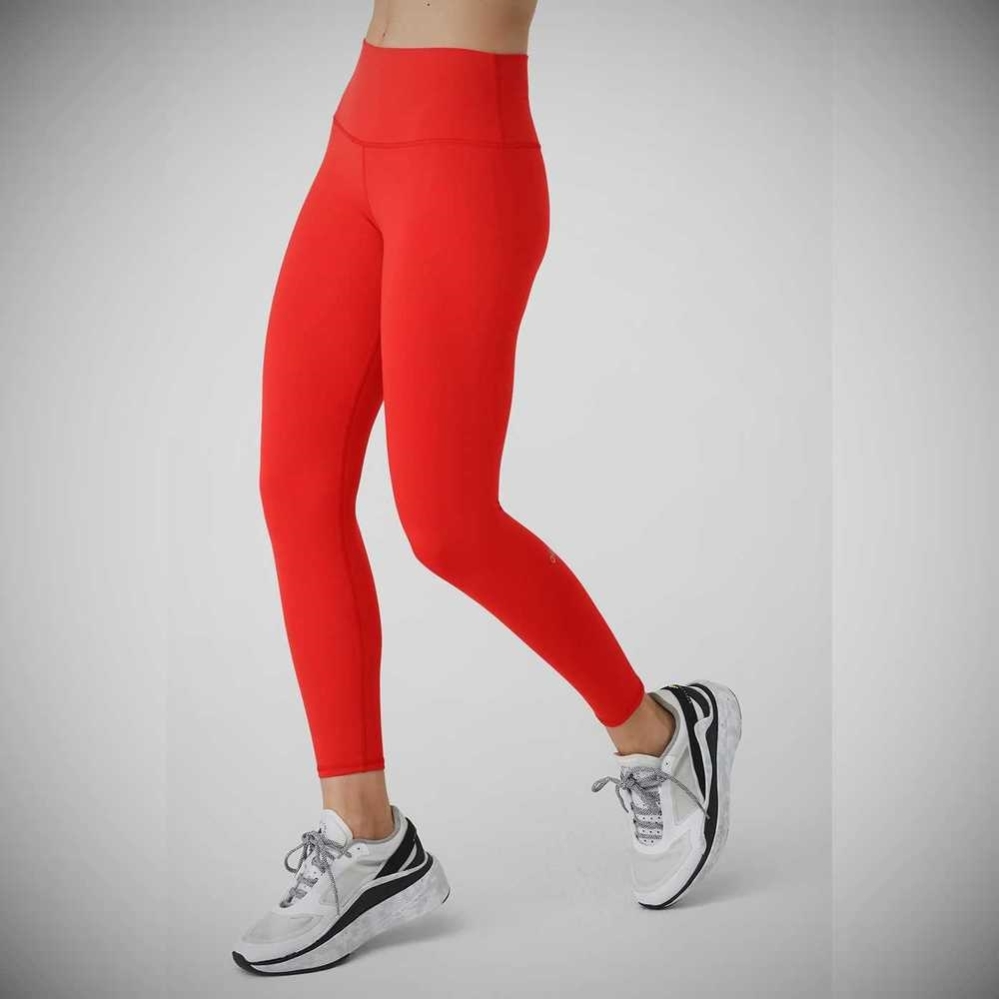 Alo Yoga 7/8 High-Taille Airbrush Leggings Damen Rot | INVBHK258