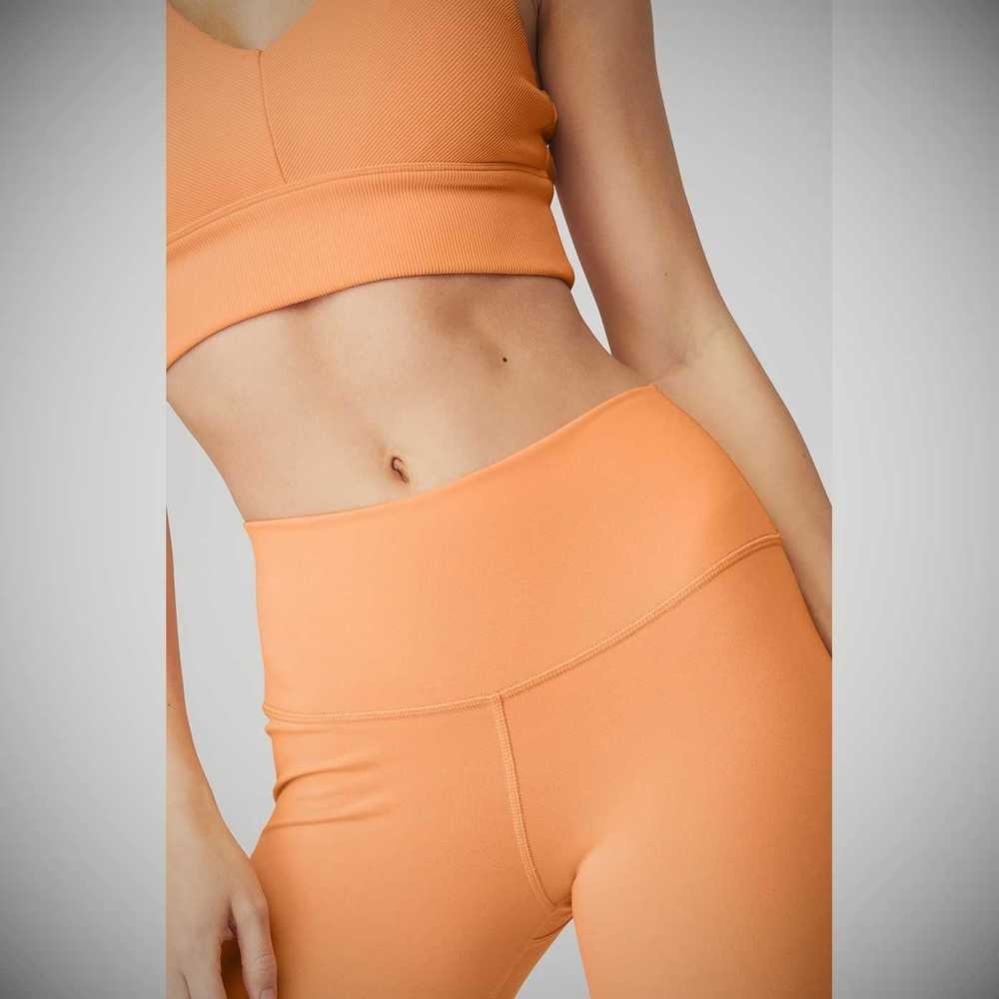 Alo Yoga 7/8 High-Taille Airbrush Leggings Damen Orange | RLFYWZ035