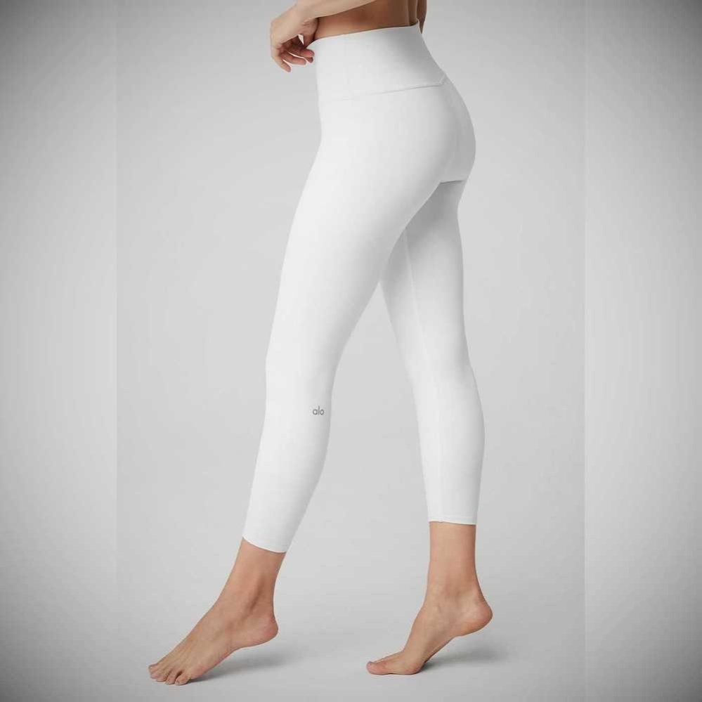 Alo Yoga 7/8 High-Taille Airbrush Leggings Damen Weiß | TBRYFH845