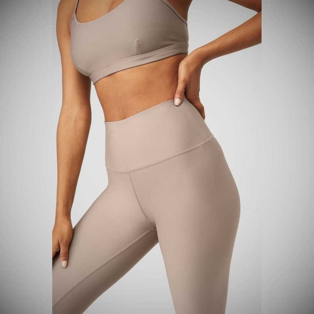 Alo Yoga 7/8 High-Taille Airlift Leggings Damen Grau Braun | VRIAUX956