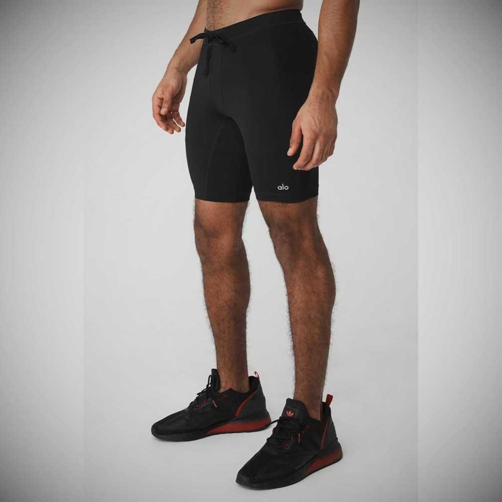 Alo Yoga 9” Warrior Compression Kurze Hose Herren Schwarz | XSTFLG829