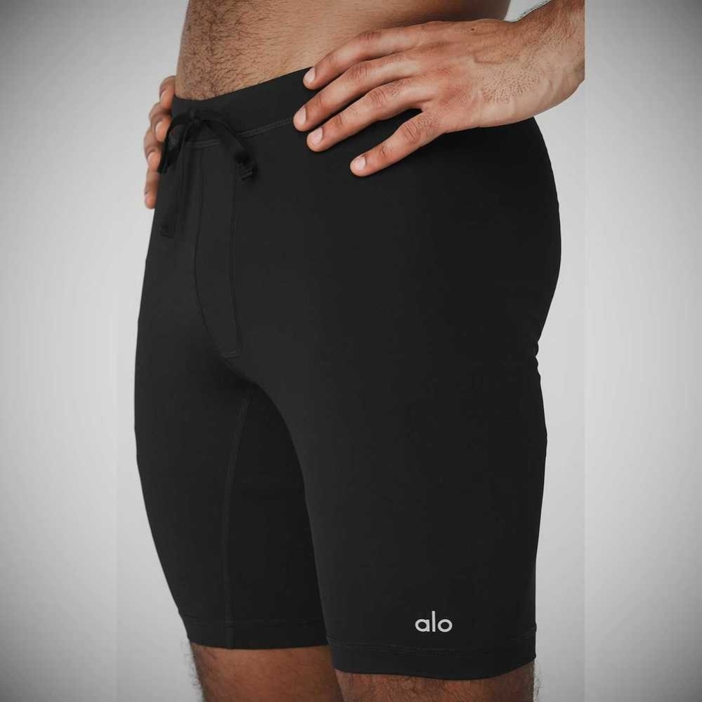 Alo Yoga 9” Warrior Compression Kurze Hose Herren Schwarz | XSTFLG829