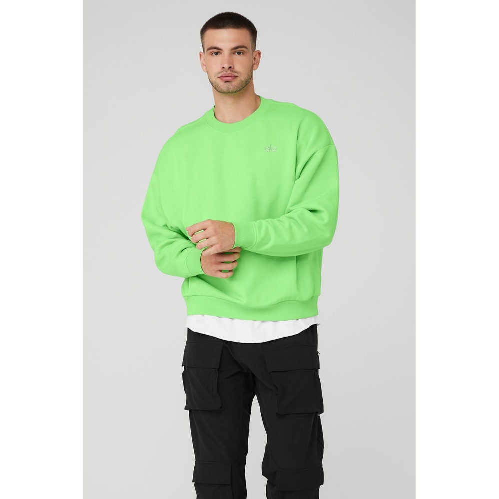 Alo Yoga Accolade Crew Neck Oberbekleidung Herren Grün | KOXQFT327