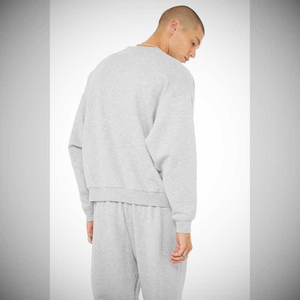 Alo Yoga Accolade Crew Neck Oberbekleidung Herren Grau | LJDNUI564