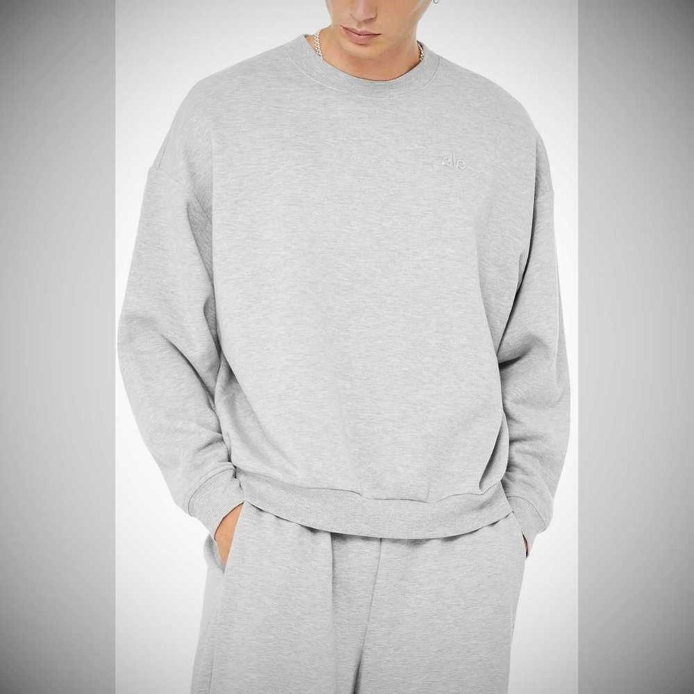 Alo Yoga Accolade Crew Neck Oberbekleidung Herren Grau | LJDNUI564