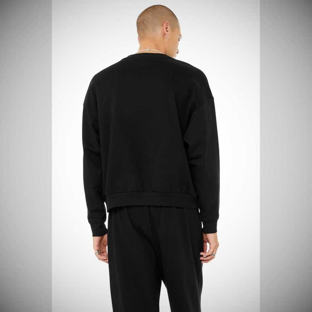 Alo Yoga Accolade Crew Neck Oberbekleidung Herren Schwarz | MTDJBU857