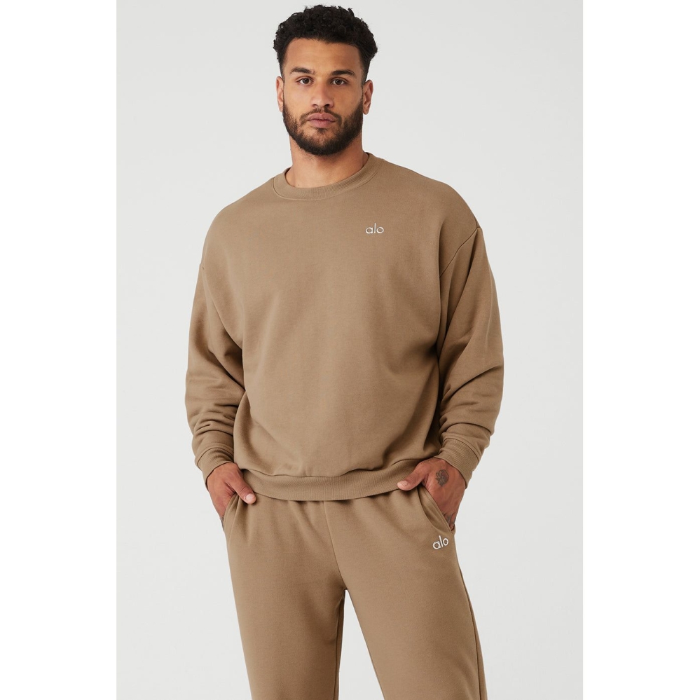 Alo Yoga Accolade Crew Neck Oberbekleidung Herren Braun | ONVBPM734