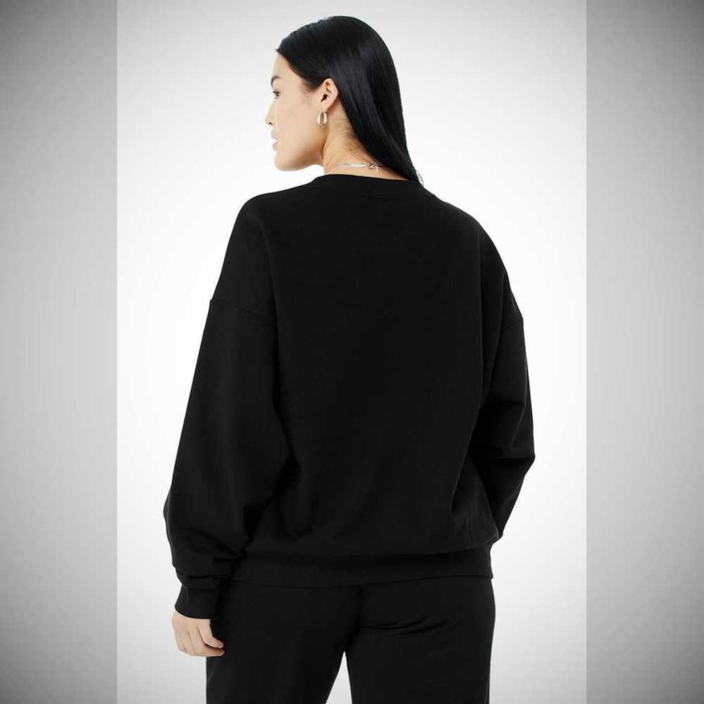 Alo Yoga Accolade Crew Neck Pullover Damen Schwarz | KNTEOZ483