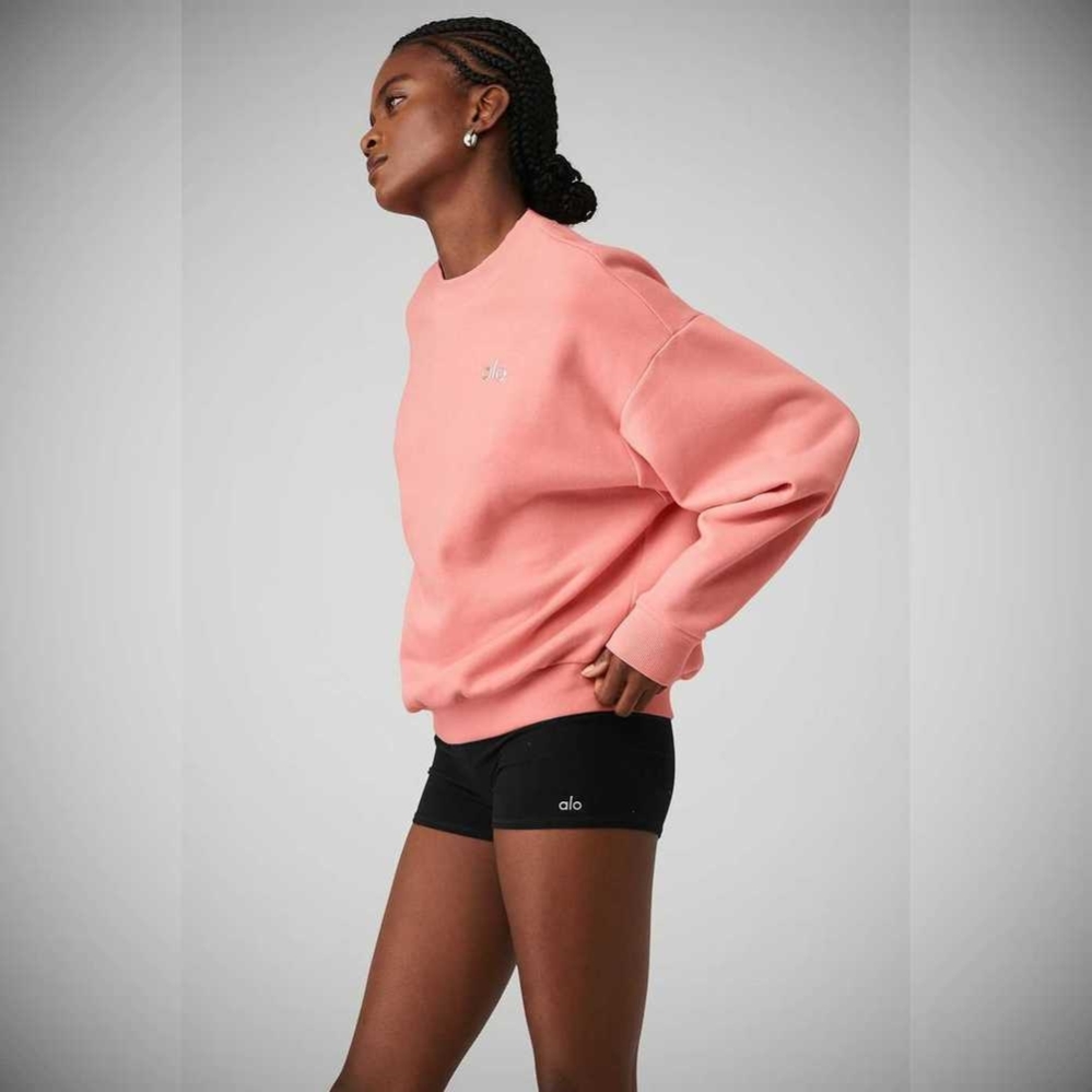 Alo Yoga Accolade Crew Neck Pullover Damen Rosa | KZIPYA271