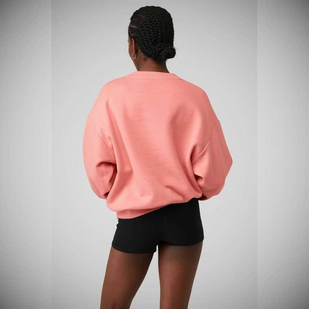 Alo Yoga Accolade Crew Neck Pullover Damen Rosa | KZIPYA271